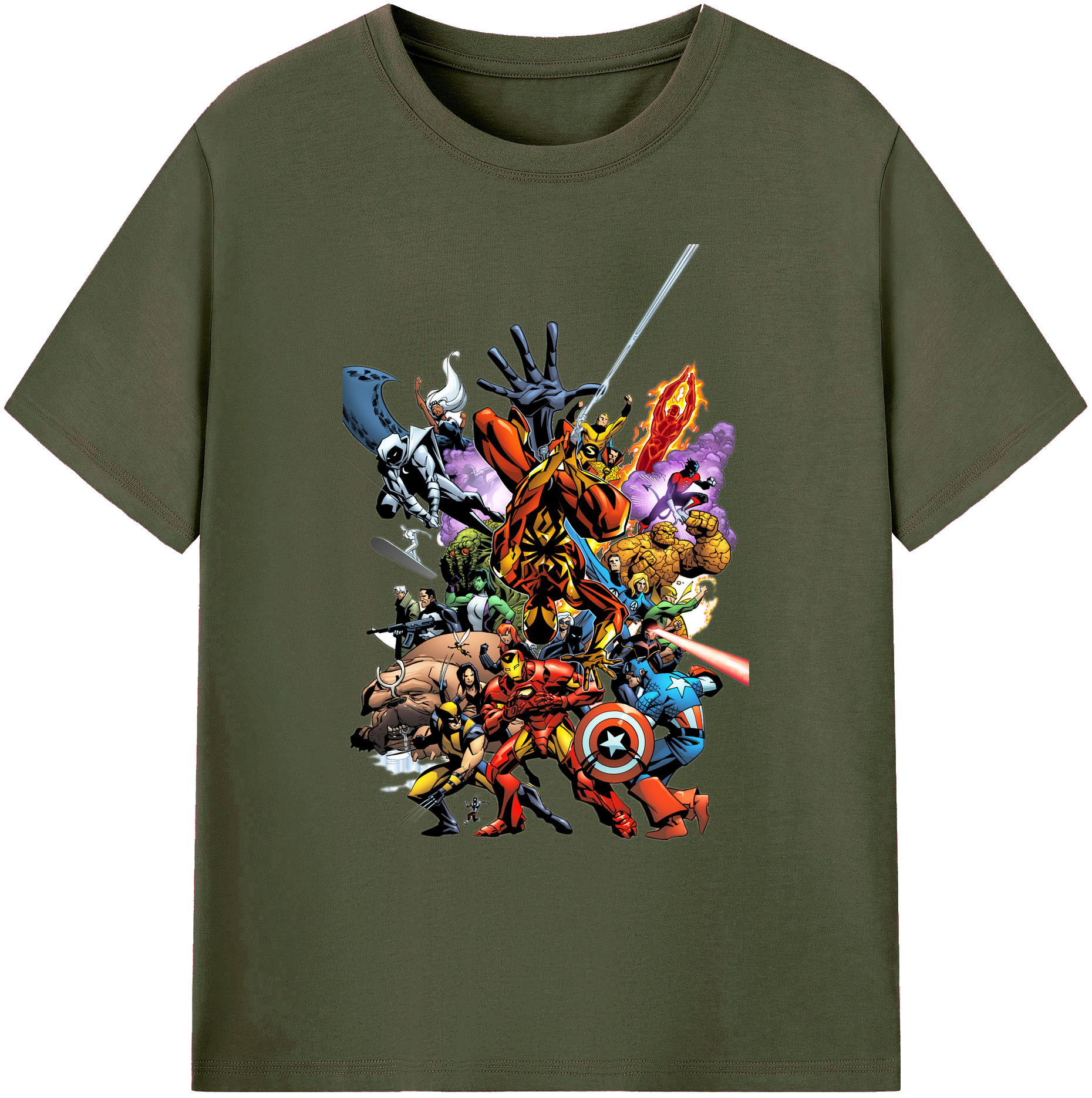 （画像用） アベンジャーズ The Avengers 綿100％ メンズ半袖Tシャツ｜肌触りやわらか＆通気性